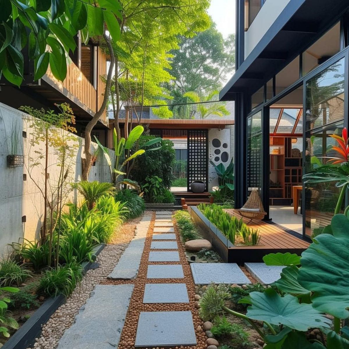 sân vườn nhiệt đới sau nhà - Zion's
